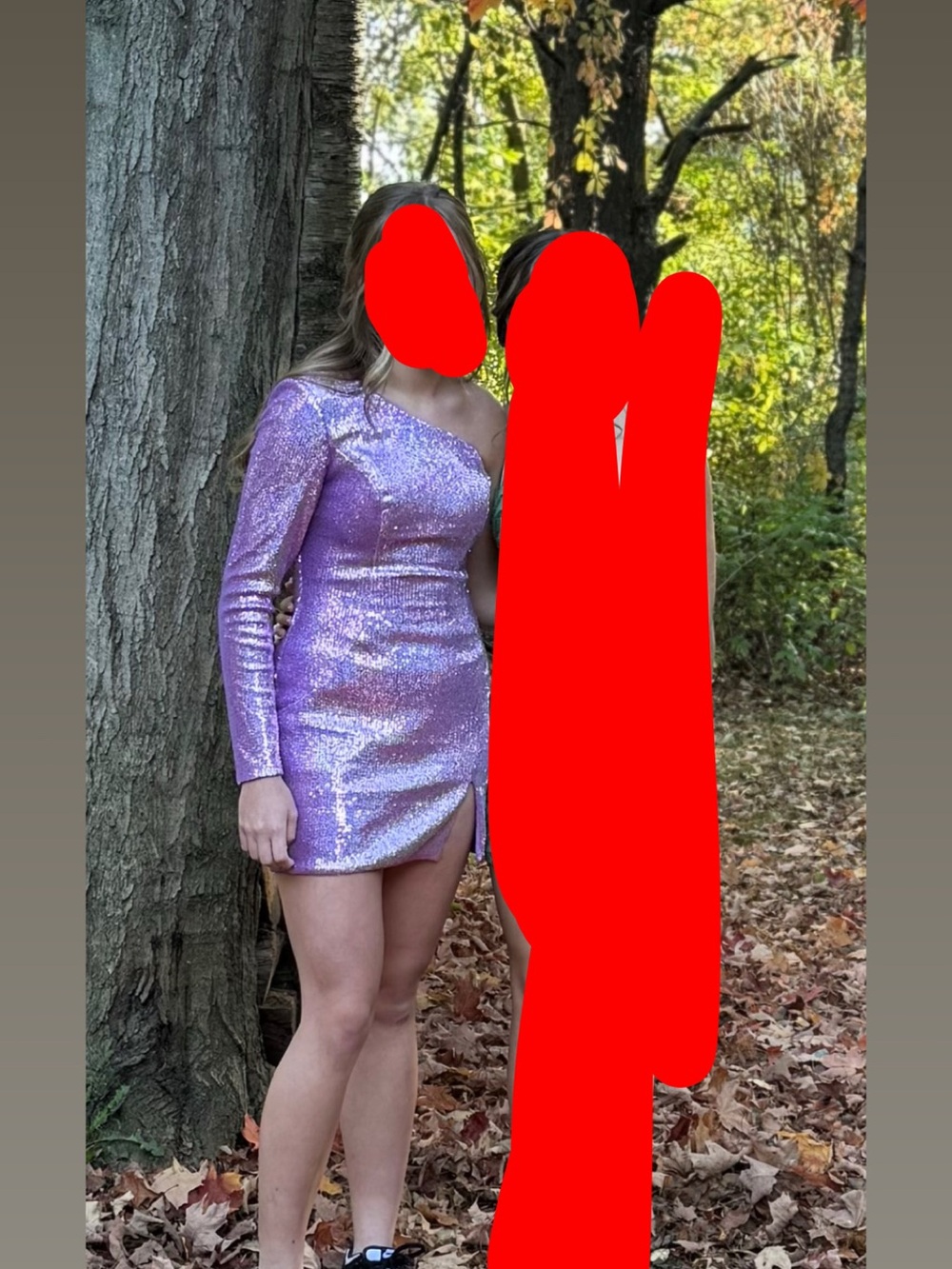 One-Shoulder Sequin Mini Dress in Lavender